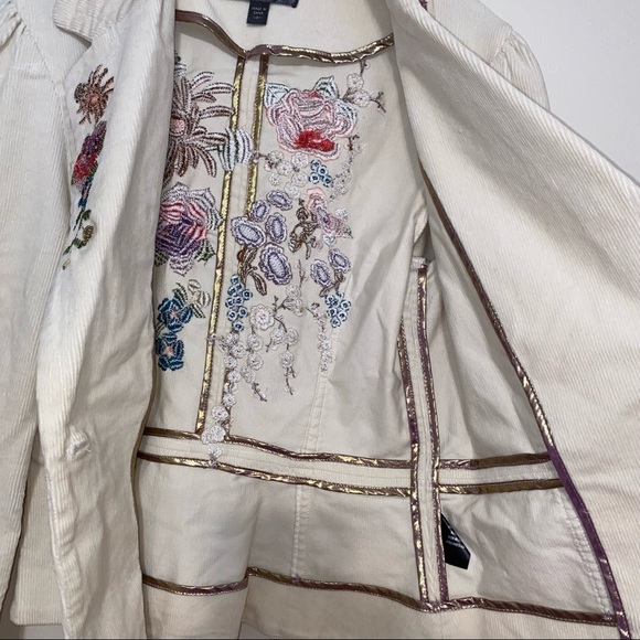 Corduroy embroidered blazer jacket - Picture 3 of 10